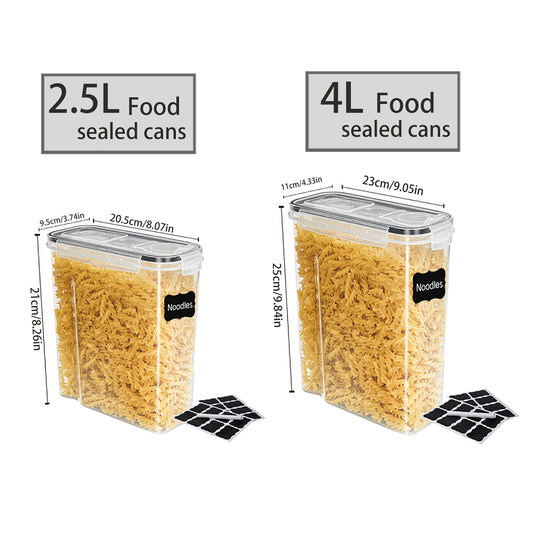 Asnews Kitchen Cereal Containers Storage Set with Lids – 4 Pack 2.5L/4L Airtight Food Storage Containers for Pantry Organization and Storage