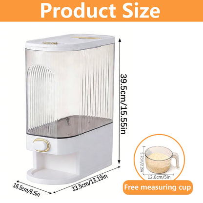Asnews 5.5/11/22 Lbs Rice Dispenser Storage With Date Tracker & Spice Box, Bpa-Free Clear Rice Holder Dispenser, Cereal Dispenser For Pantry For Rice, Quinoa, Corn, Beans, And Other Small Grains