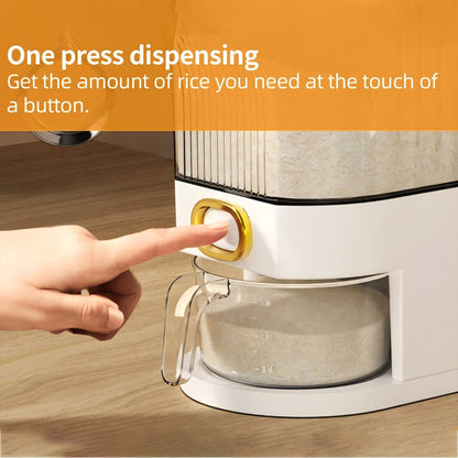 Asnews 5.5/11/22 Lbs Rice Dispenser Storage With Date Tracker & Spice Box, Bpa-Free Clear Rice Holder Dispenser, Cereal Dispenser For Pantry For Rice, Quinoa, Corn, Beans, And Other Small Grains