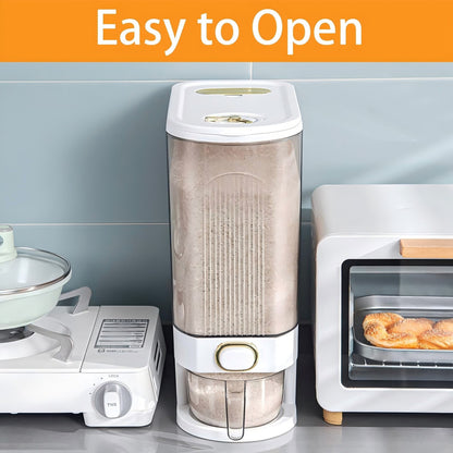 Asnews 5.5/11/22 Lbs Rice Dispenser Storage With Date Tracker & Spice Box, Bpa-Free Clear Rice Holder Dispenser, Cereal Dispenser For Pantry For Rice, Quinoa, Corn, Beans, And Other Small Grains