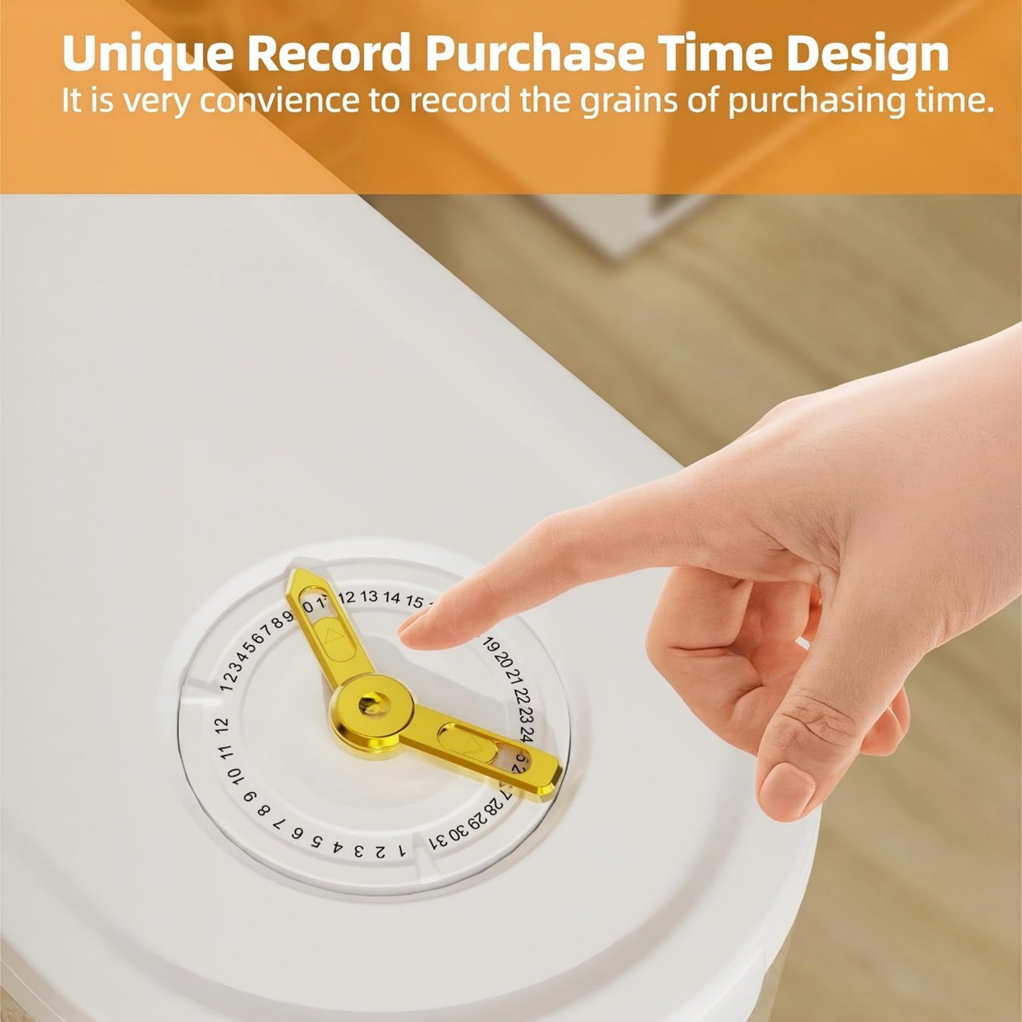 Asnews 5.5/11/22 Lbs Rice Dispenser Storage With Date Tracker & Spice Box, Bpa-Free Clear Rice Holder Dispenser, Cereal Dispenser For Pantry For Rice, Quinoa, Corn, Beans, And Other Small Grains