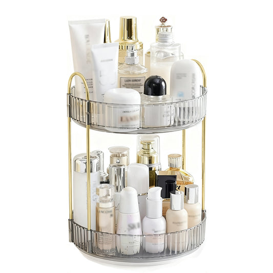 YHIPL 360° Rotating Adjustable Makeup Organizer, with Sturdy Metal Frame