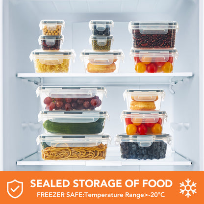 Asnews 24/48 PCS Food Storage Containers with Lids (12/24 Containers & 12/24 Lids), Reusable Plastic Food Containers for Kitchen Storage and Organization, Leakproof Meal Prep Container with Labels & Pen