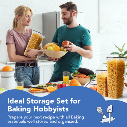 Asnews 24PCS Airtight Food Storage Containers with Lids, Plastic Kitchen and Pantry Organization Canisters