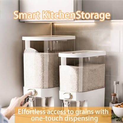 Asnews 5.5/11/22 Lbs Rice Dispenser Storage With Date Tracker & Spice Box, Bpa-Free Clear Rice Holder Dispenser, Cereal Dispenser For Pantry For Rice, Quinoa, Corn, Beans, And Other Small Grains