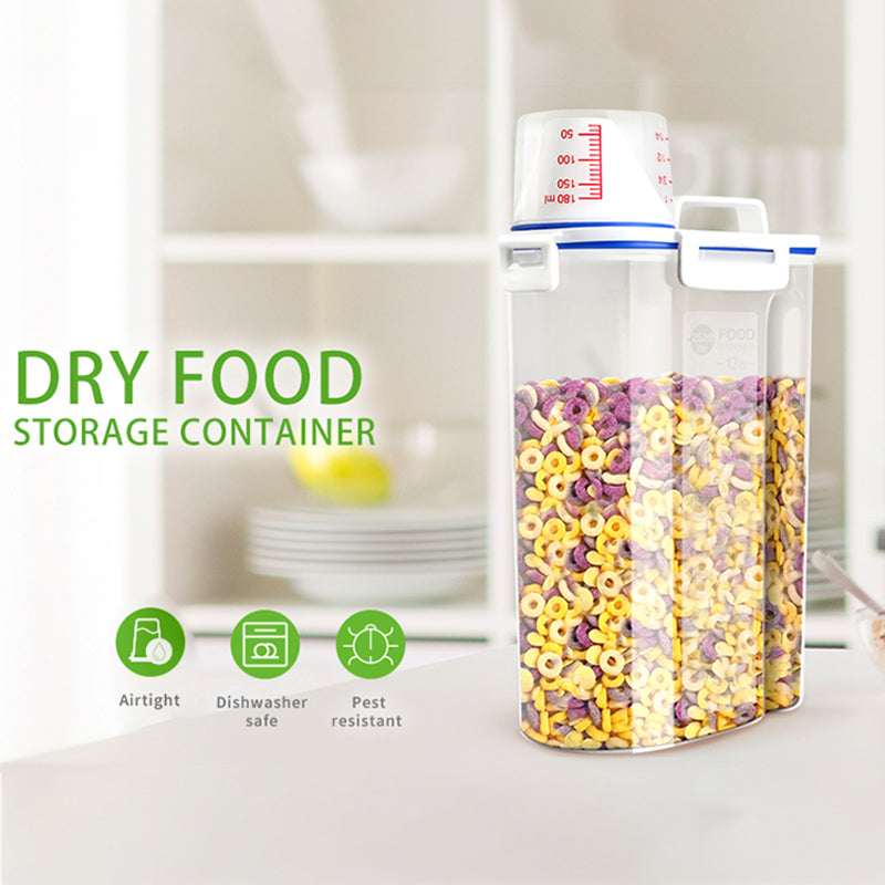 Asnews 5.5/11/22 Lbs Rice Dispenser Storage With Date Tracker & Spice Box, Bpa-Free Clear Rice Holder Dispenser, Cereal Dispenser For Pantry For Rice, Quinoa, Corn, Beans, And Other Small Grains