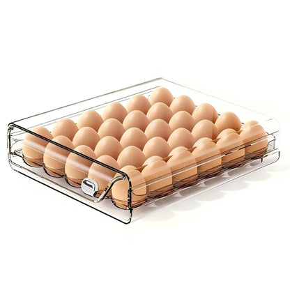 Asnews 30/40/60 Eggs Organizer for Refrigerator, Large Egg Holder for Fridge, Clear Plastic Container Drawer for Egg