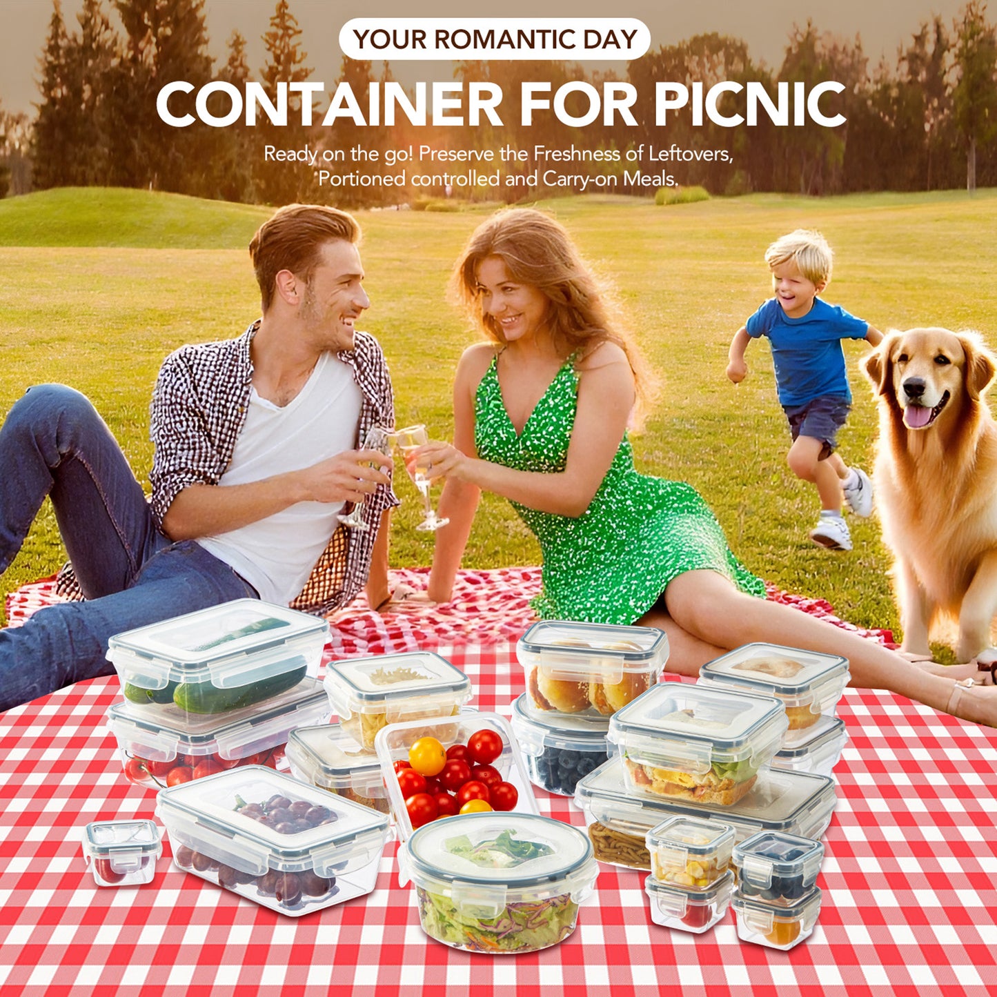 Asnews 24/48 PCS Food Storage Containers with Lids (12/24 Containers & 12/24 Lids), Reusable Plastic Food Containers for Kitchen Storage and Organization, Leakproof Meal Prep Container with Labels & Pen