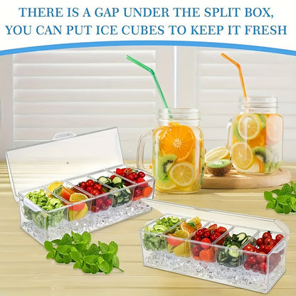 YHIPL 5-Compartment Salad Bowl Set with Lid – Portable BPA-Free Food Container for Fruit, Veggies & Snacks, Perfect for BBQ, Picnic & Travel