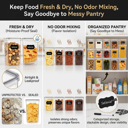 YHIPL 36PCS Airtight Food Storage Containers with Lids, Plastic Kitchen and Pantry Organization Canisters