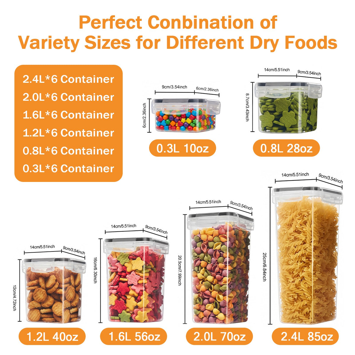 YHIPL 36Pcs Airtight Food Storage Containers with Lids,Pantry Storage Container for Cereal,Dry Food,BPA Free,Includes 24 Labels