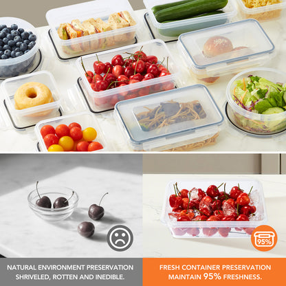 Asnews 24/48 PCS Food Storage Containers with Lids (12/24 Containers & 12/24 Lids), Reusable Plastic Food Containers for Kitchen Storage and Organization, Leakproof Meal Prep Container with Labels & Pen