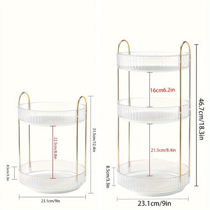 YHIPL 360° Rotating Adjustable Makeup Organizer, with Sturdy Metal Frame