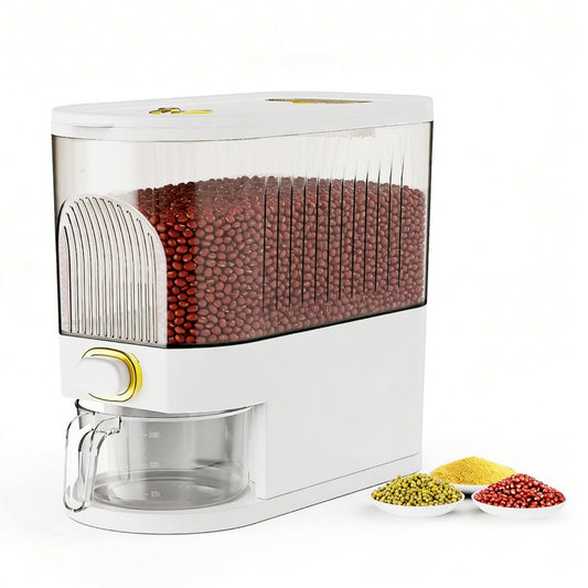Asnews 5.5/11/22 Lbs Rice Dispenser Storage With Date Tracker & Spice Box, Bpa-Free Clear Rice Holder Dispenser, Cereal Dispenser For Pantry For Rice, Quinoa, Corn, Beans, And Other Small Grains