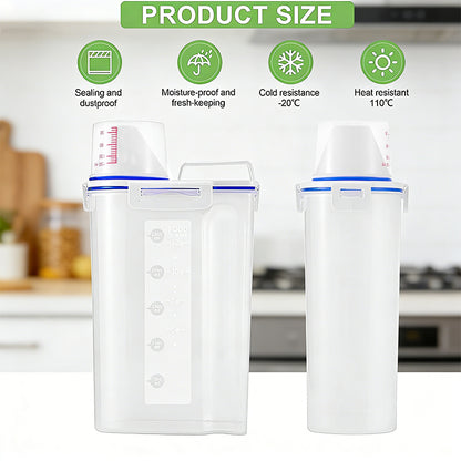 Asnews 5.5/11/22 Lbs Rice Dispenser Storage With Date Tracker & Spice Box, Bpa-Free Clear Rice Holder Dispenser, Cereal Dispenser For Pantry For Rice, Quinoa, Corn, Beans, And Other Small Grains