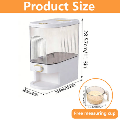 Asnews 5.5/11/22 Lbs Rice Dispenser Storage With Date Tracker & Spice Box, Bpa-Free Clear Rice Holder Dispenser, Cereal Dispenser For Pantry For Rice, Quinoa, Corn, Beans, And Other Small Grains