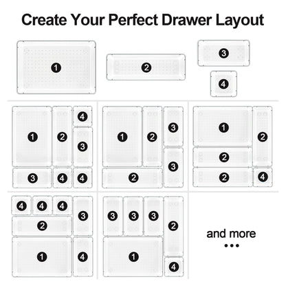 YHIPL 60 Pcs Plastic Drawer Organizers Set, Desk and Makeup Trays, Organizer Tray for Office & Bedroom, Bathroom