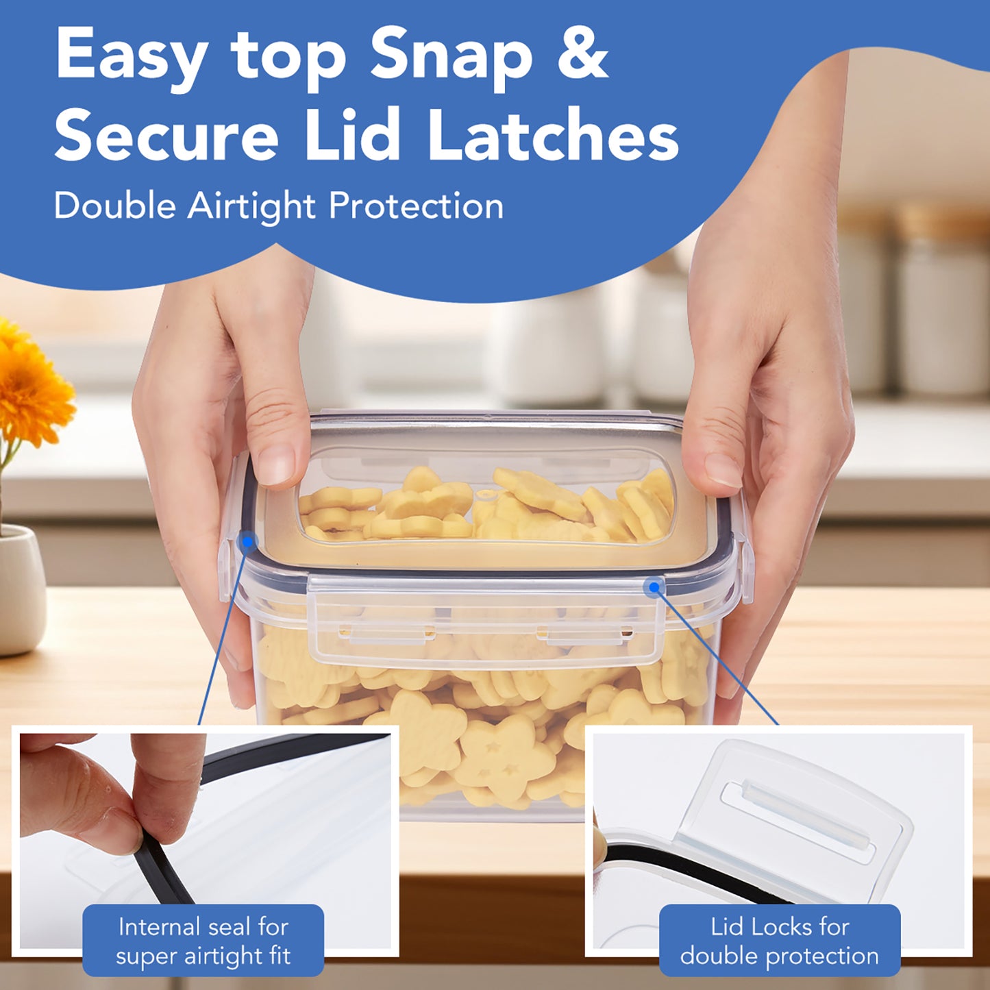 Asnews 24PCS Airtight Food Storage Containers with Lids, Plastic Kitchen and Pantry Organization Canisters