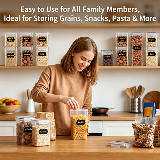 YHIPL 36PCS Airtight Food Storage Containers with Lids, Plastic Kitchen and Pantry Organization Canisters