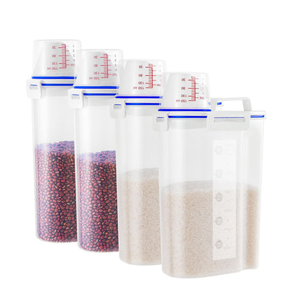 Asnews 5.5/11/22 Lbs Rice Dispenser Storage With Date Tracker & Spice Box, Bpa-Free Clear Rice Holder Dispenser, Cereal Dispenser For Pantry For Rice, Quinoa, Corn, Beans, And Other Small Grains