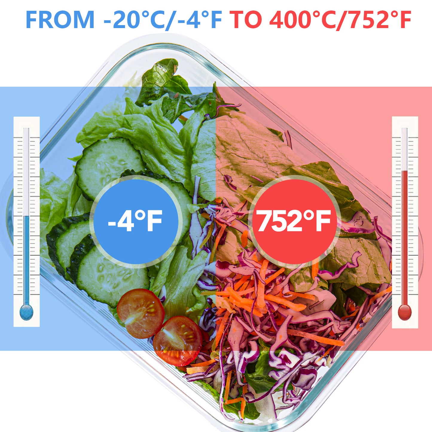 Asnews 8 Pack Glass Food Storage Containers with Lids, Glass Meal Prep Containers, Airtight Leakproof Bento Lunch Boxes, 5oz to 35oz, Microwave Oven Freezer Safe, BPA Free (Blue)